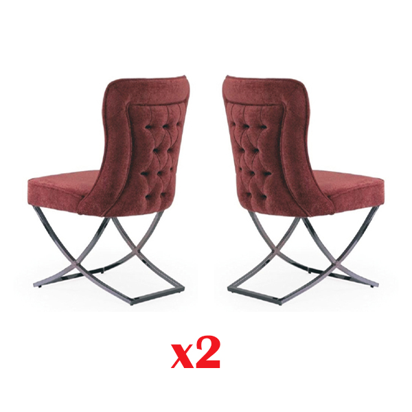 Chesterfield Hotel Garnitur Textil Polster Gruppe 2x Set Design Stuhl