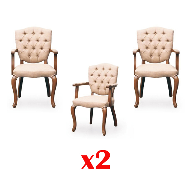 Chesterfield Sessel Holz Lounge Club 2x Set Garnitur Stuhl Stühle