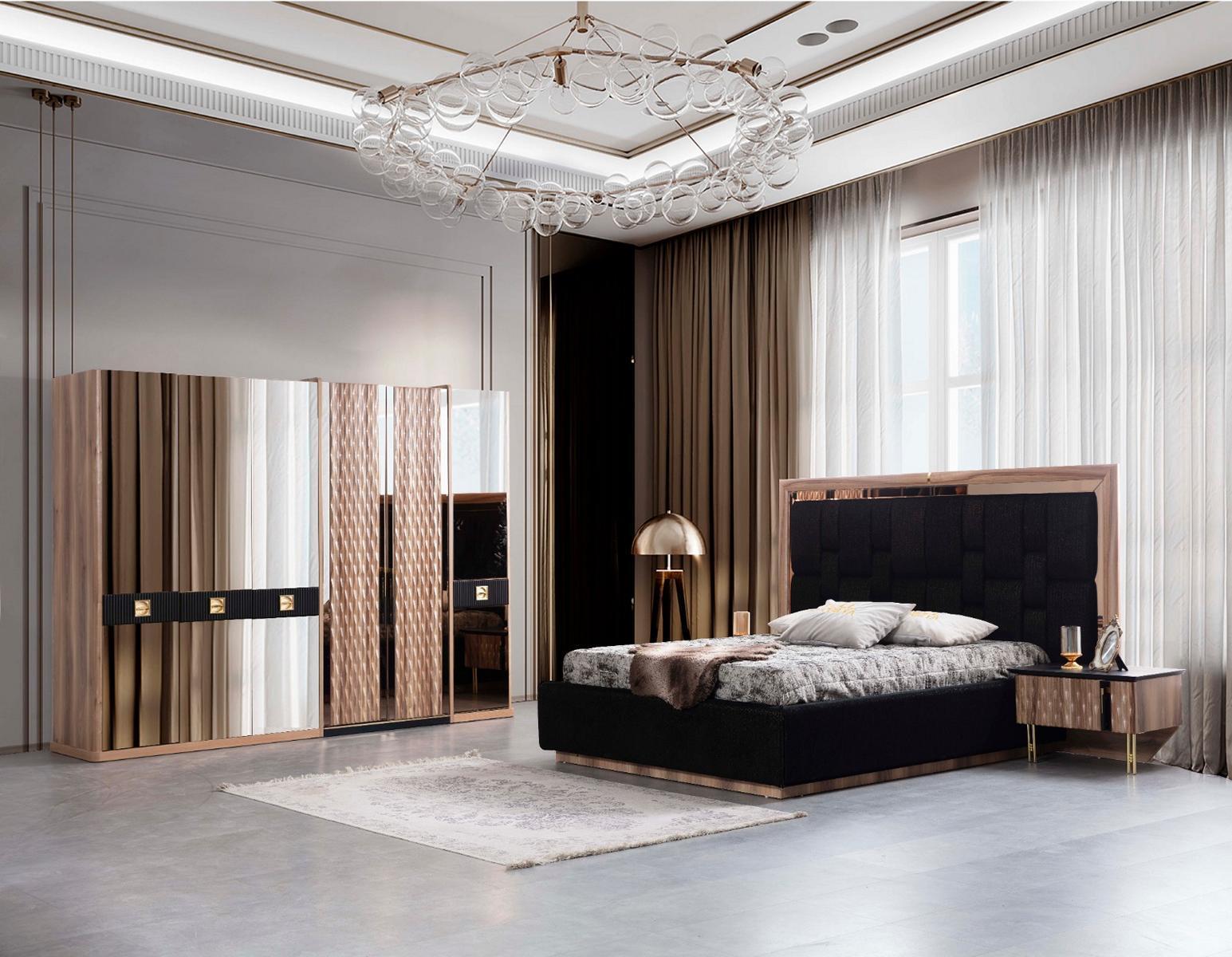 Bett Schlafzimmer Design Möbel Luxus Betten 2x Nachttische 4tlg Kleiderschrank