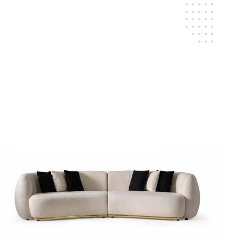 Ovale Big Sofa Couch Viersitzer Sofas Couchen Polster Möbel Wohnzimmer