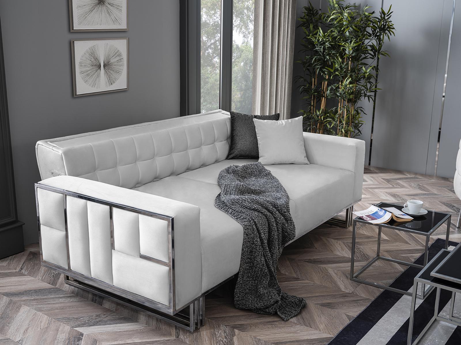 Verstellbare Multifunktion Couch Sofa Zweisitzer Couchen Design Sofas Weiß