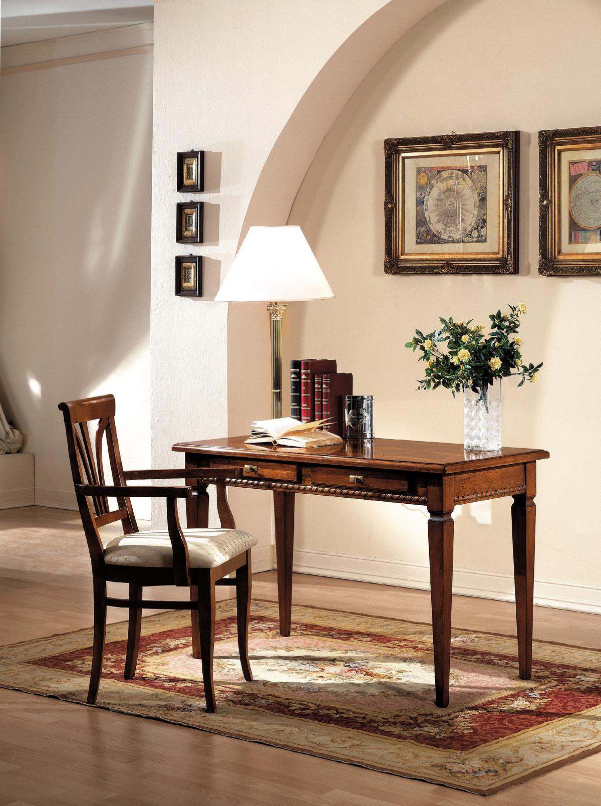 Tisch Schreibtisch Sekretär Tische Italienische Möbel Stuhl Set Büro 2tlg
