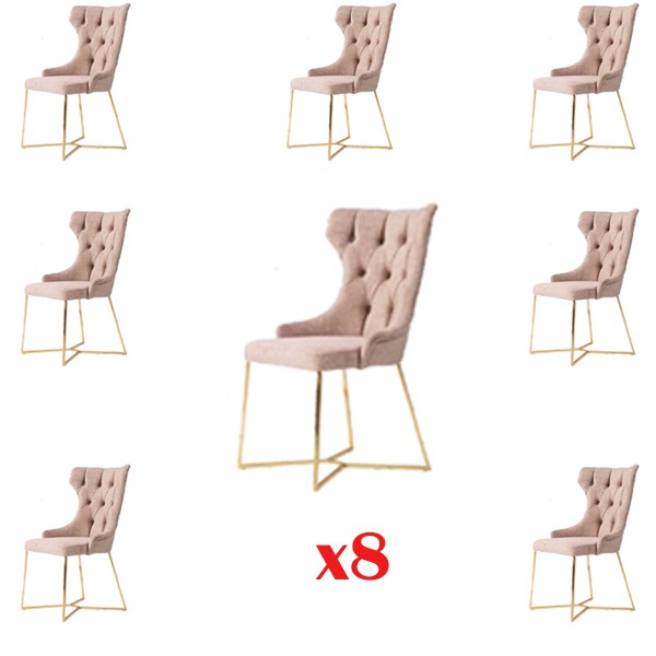 Design 8x Stühle Gruppe Set Polster Esszimmer Stuhl Garnitur Sessel