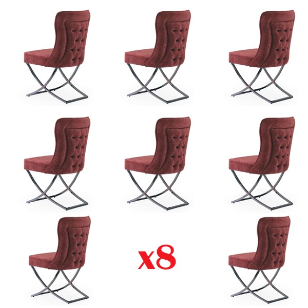 Design Stuhl Set 8 Textil Stühle Gastro Stoff Esszimmer Polster Gruppe