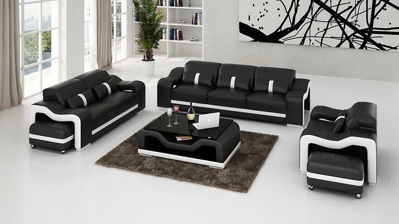 Design Sofagarnitur Couch Polster Sofas Leder Modern 3+1 Sitzer Komplett Set Neu