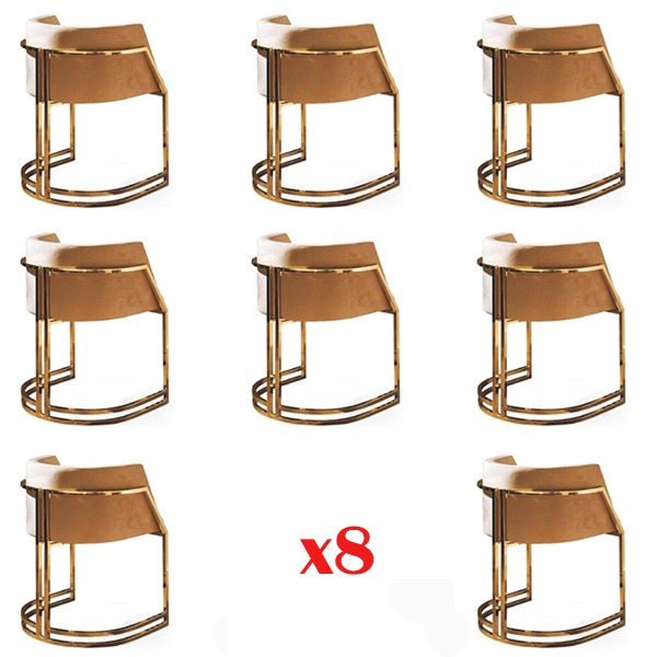 Design Stuhl Textil Lehnstuhl Polster Stühle Set 8x Gastro Esszimmer