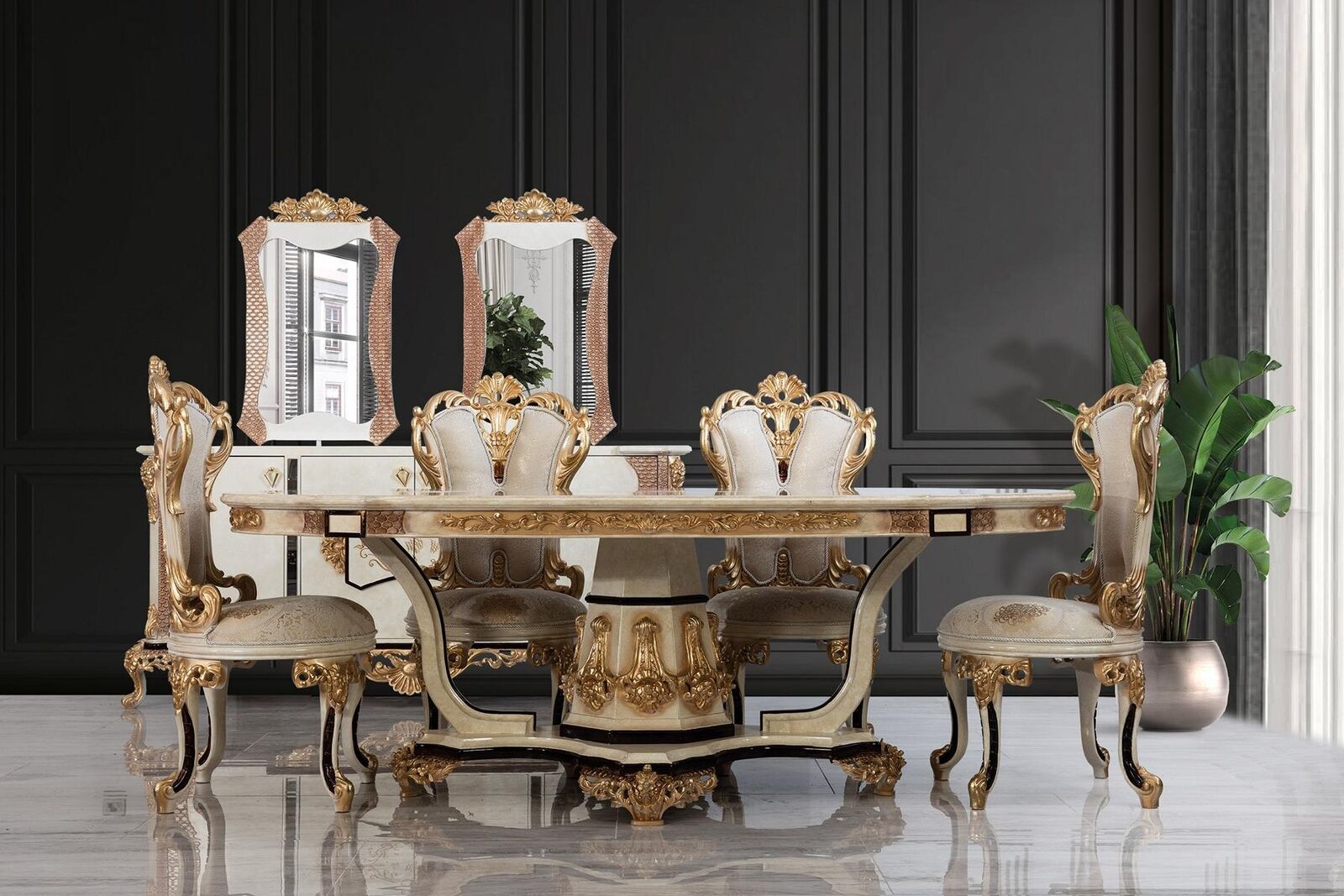 Klassischer Luxus Tisch Holz Tische Barock Rokoko Antik Stil Ess Wohn Zimmer neu