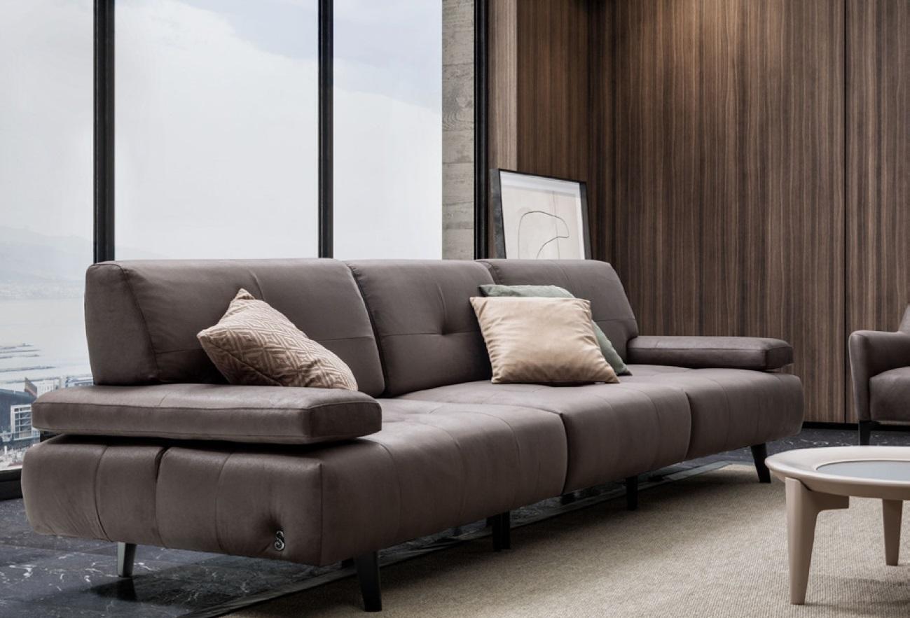 Modernes graues Dreisitzer Komfortsofa Italienisches Design xxl Sofa Couch Möbel