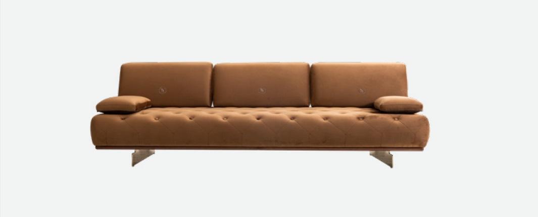 Braunes Sofa 4-Sitzer Sofas Design Chesterfield Textil Couch Möbel 298cm