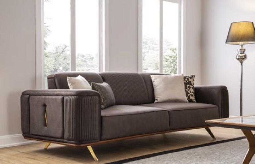 Sofas 4 Sitzer Textil Big Möbel Wohnzimmer Modernes Neu Sofa Polyester Couch