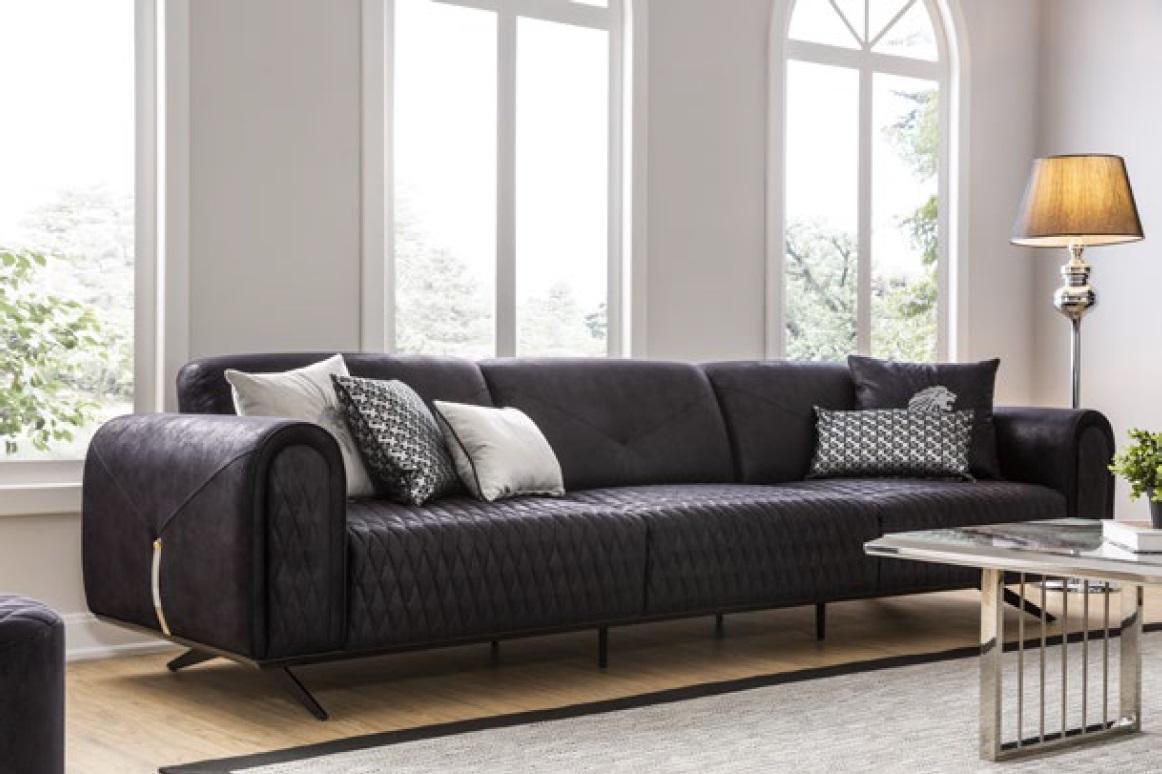 Luxus Sofa 4 Sitzer Leder Wohnzimmer Modernes Design Sofas Polster Couchen