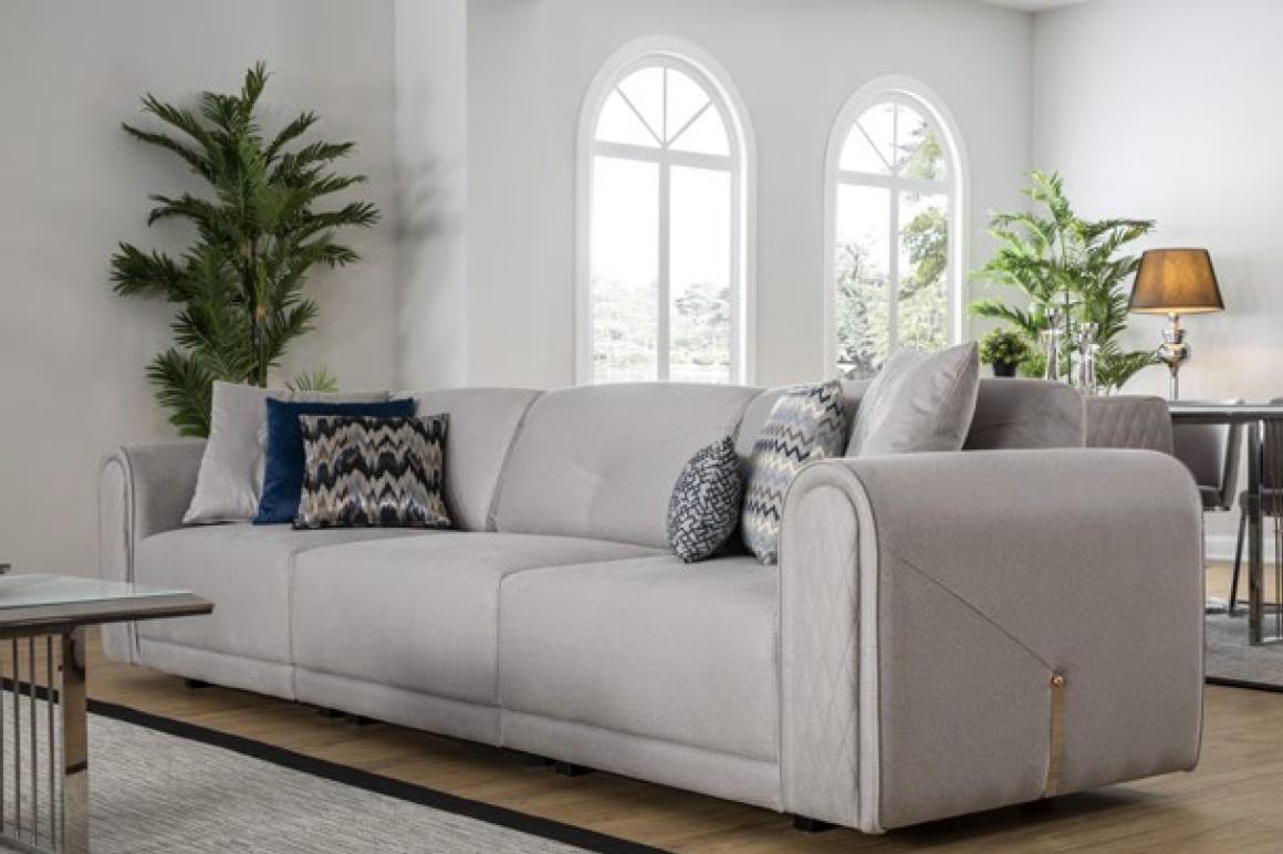 Luxus Sofa 4 Sitz Stoff Wohnzimmer Modernes Design Sofas Polster Couchen