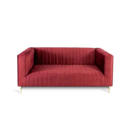 Sofa 2 Sitzer Rosa Wohnzimmer Modern Design Luxus Holz Möbel Polster Stoff Neu