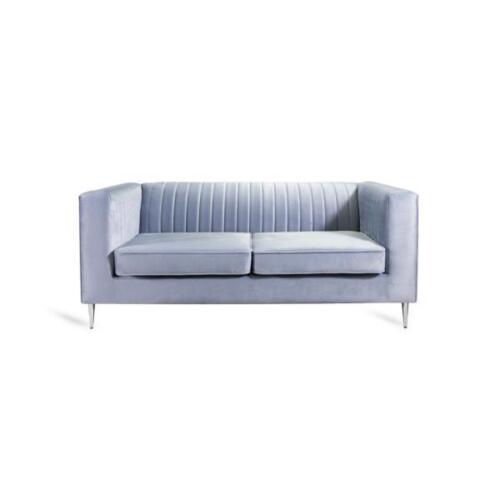 Sofa 2 Sitzer Grau Elegantes Modern Luxus Design Holz Möbel Polster Stoff Neu