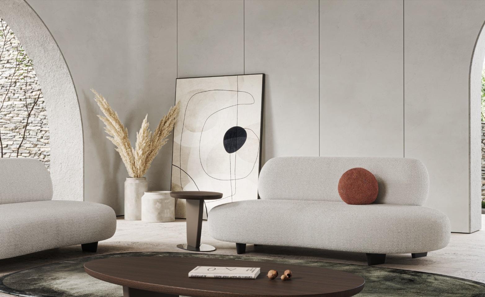Luxus Wohnzimmer Sofa Möbel Sofas 2-Sitzer Sofa Textil Stoff italienischen Stil
