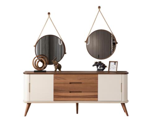 Gruppe Sideboard Spiegel Kommode Luxus Schränke Wohnzimmer Holz Weiß