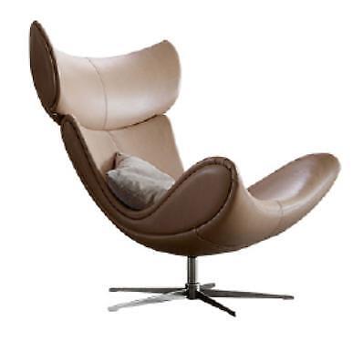 Design Sitzer Luxus Braun Sessel Relax Leder mit Edelstahl Sessel Club Sofort