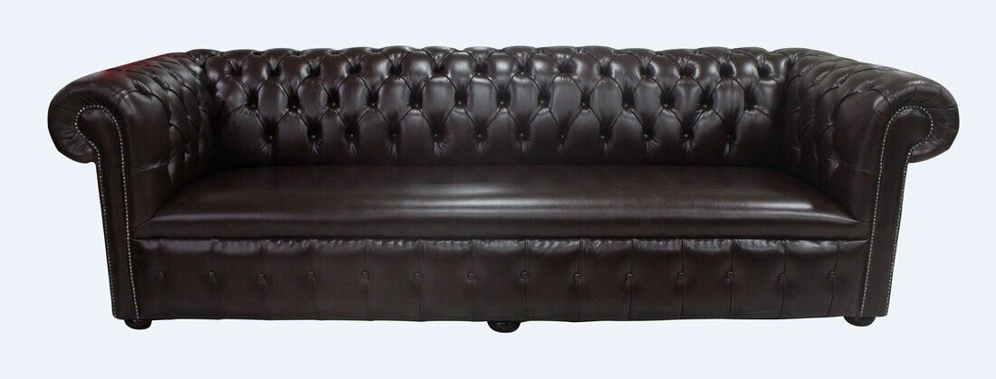 Chesterfield Design Luxus Polster Sofa Couch Sitz Garnitur 100% Leder Sofort