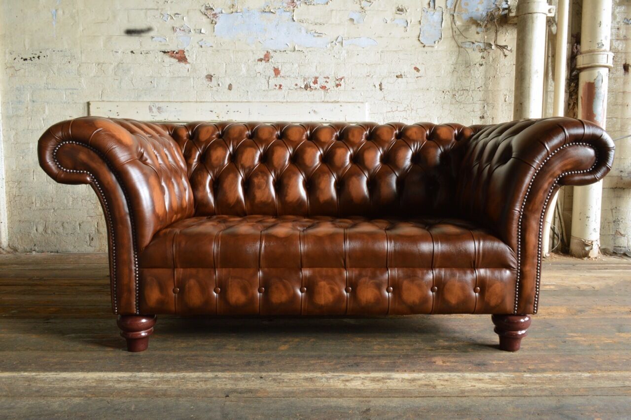 Sofa Design 2 Sitzer Garnitur Couch Ledersofa Couch Polster 100% Leder Sofort