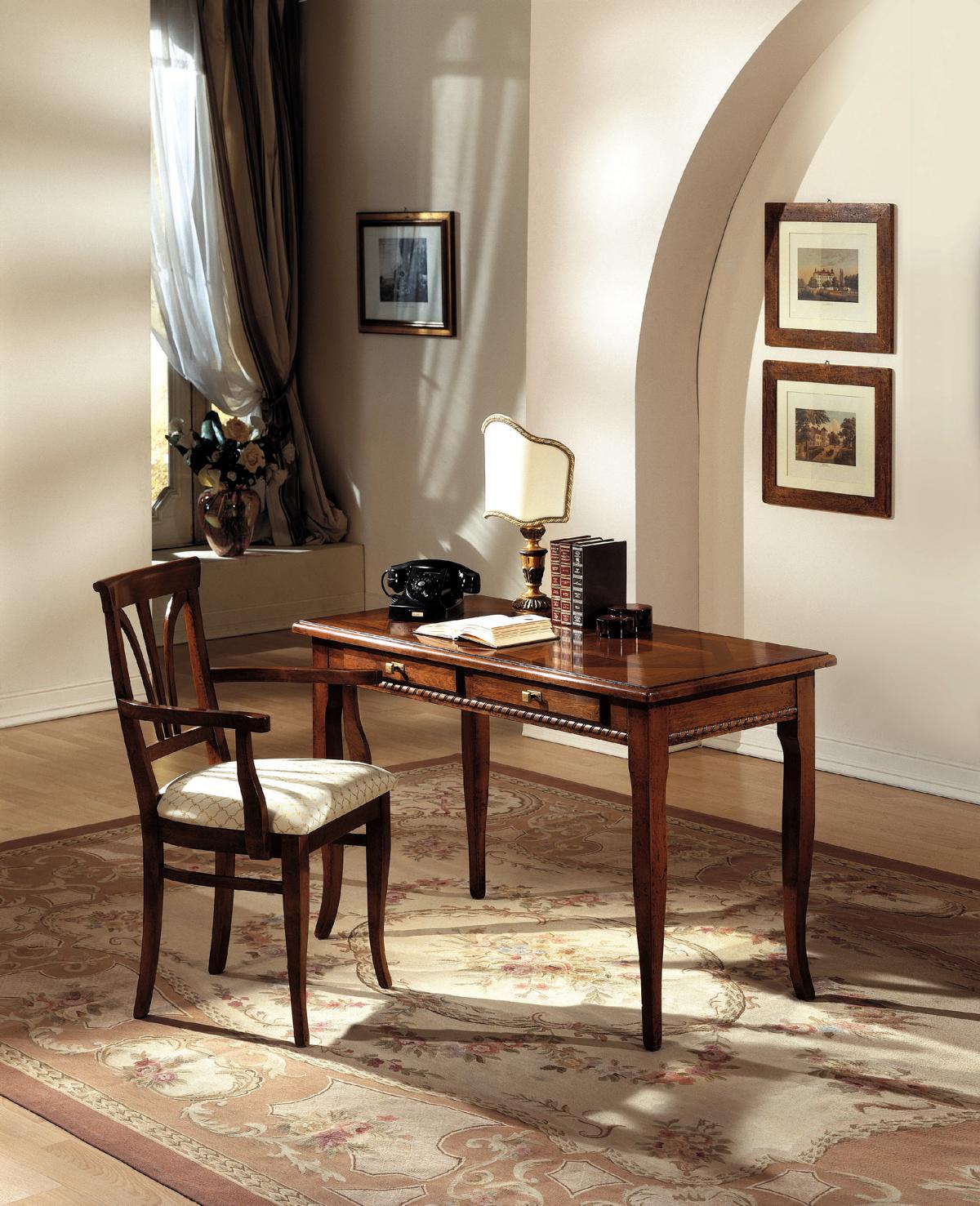 Schreibtisch Sekretär Italienische Möbel Stuhl Set Büro 2tlg Einrichtung
