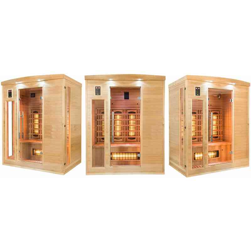 3-Sitzer Apollon Infrarotsauna France Sauna 153 x 128 x 190 Infrarotkabine