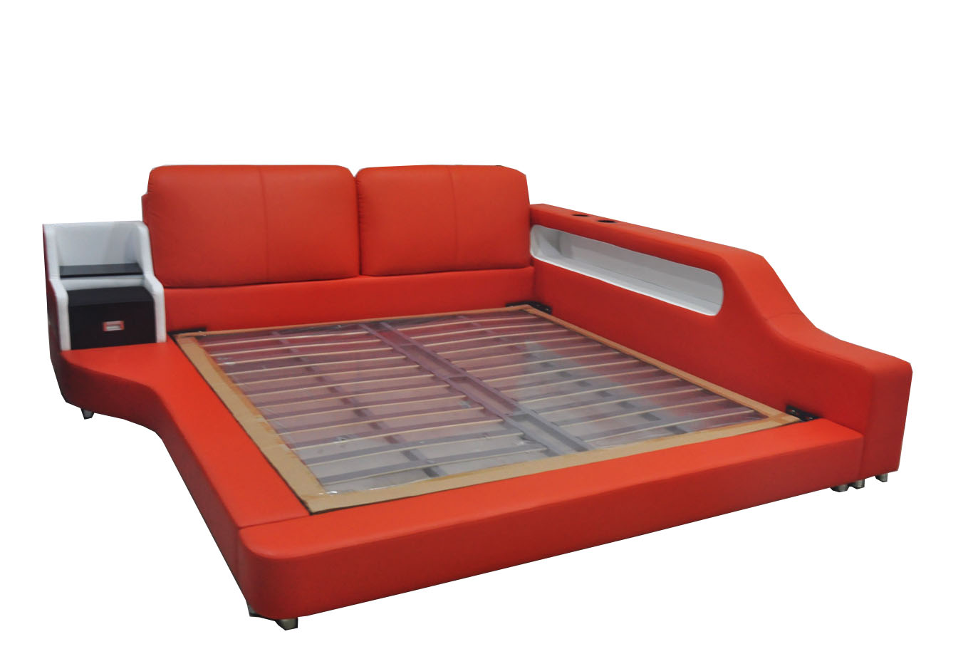 Doppel Luxus Design Leder Betten mit USB Hotel Multifunktion LB8841