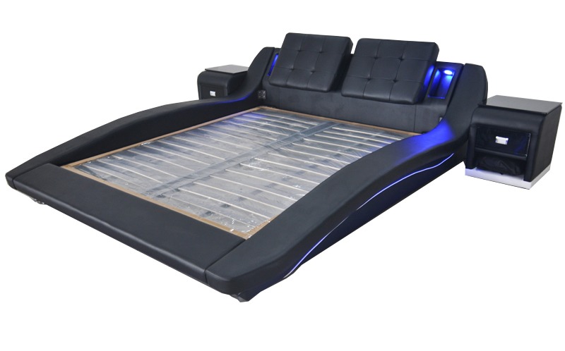 Luxus Leder Design Betten Doppel Bett mit USB Ehe Exclusiv 180×200 cm