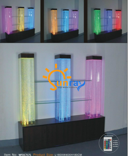 LED beleuchtete Regale Wassersäulen RGB Farbwechsel Acryl