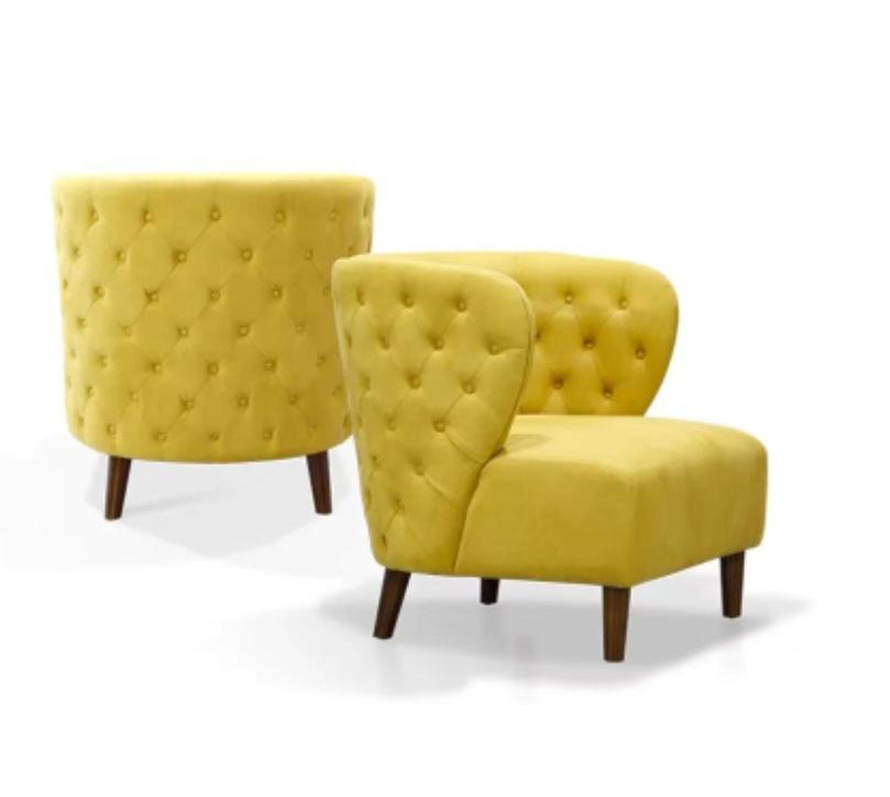 Gelb Chesterfield Sessel xl Textil Stoff Couchen Kreative Möbel Sofas