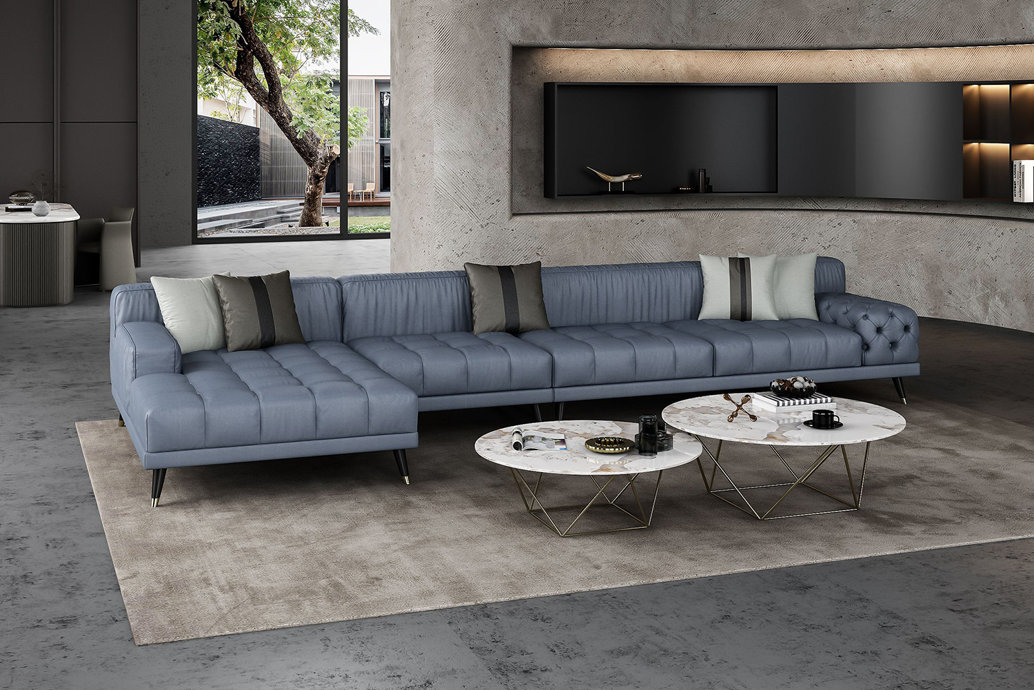 Chesterfield Sofa Couch Polster Luxus Möbel Design Ecksofa Leder