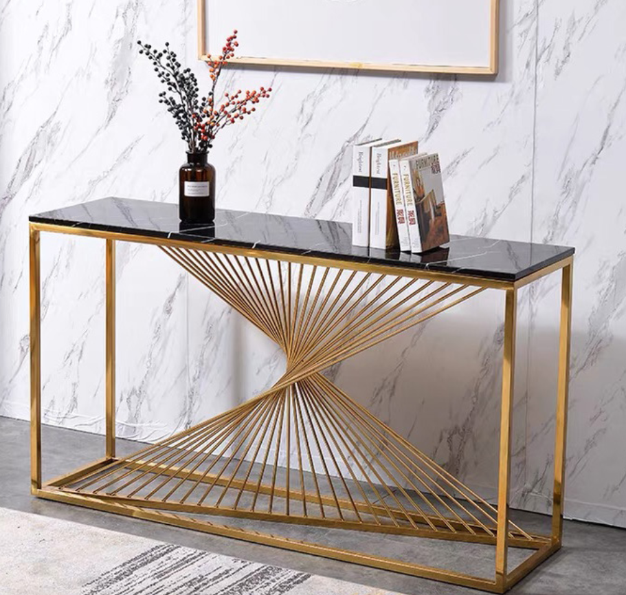 Designer Luxus Konsole Tisch Konsolen Tische Holz Metall Design Gold