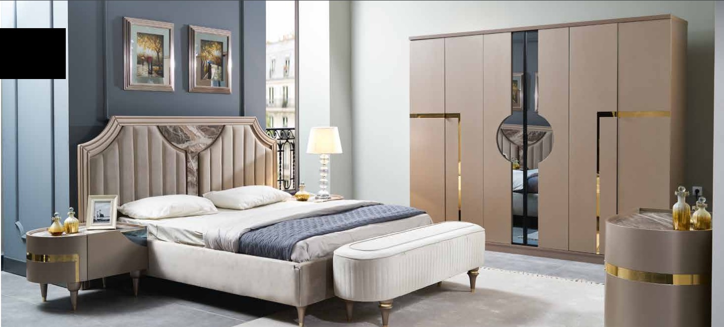 Möbel Modern Luxus Betten Neu Bett 2x Nachttisch 3 tlg. Schlafzimmer Set Design