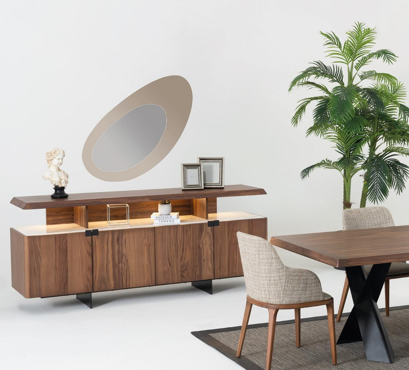 2tlg Luxus Holz Kommode Schrank Sideboard Anrichte Design Möbel