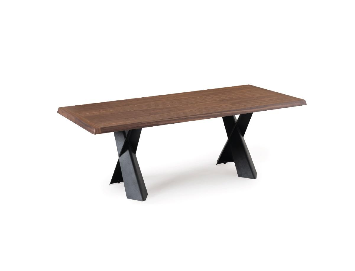 Design Esszimmer Tische Holztisch mit Edelstahl Holz Möbel