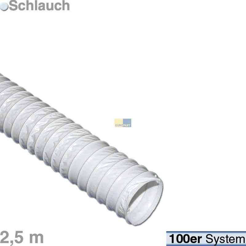Abluftschlauch Ø 100 mm, 2,5m PVC, starke und strapazierfähige Ausführung für Ablufttrockner, Klimagerät, Abzugshaube