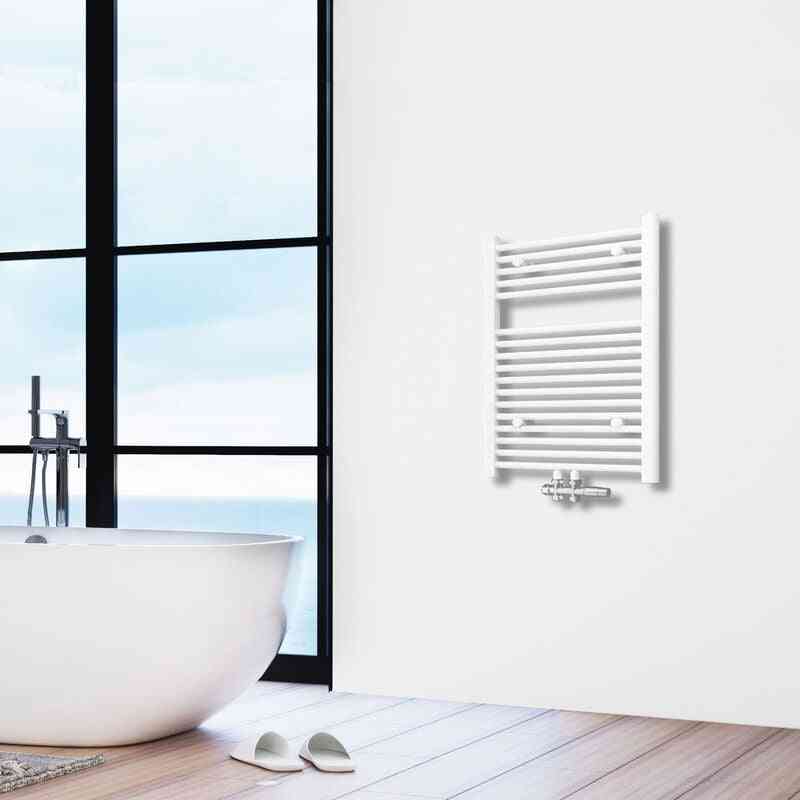 Aica Sanitär Heizkörper heizung badheizkörper Handtuchwärmer 800x500mm Wandheizung gerade Neu Weiss