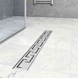 Aica Sanitaire - Aica Duschrinne extra flach mit Siphon Griechisch Design komplettset 80cm Dusche