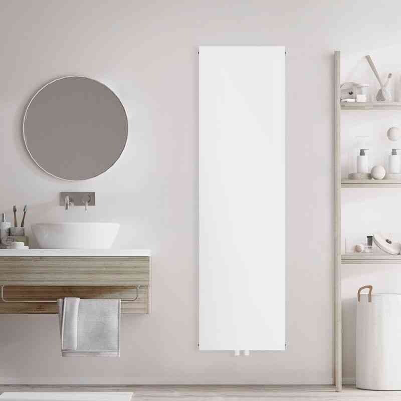 Badheizkörper Einlagig, 1600×452 mm, Weiß, mit Mittelanschluss, Flach Design Heizkörper, Vertikal Planheizkörper glatte Vorderseite,