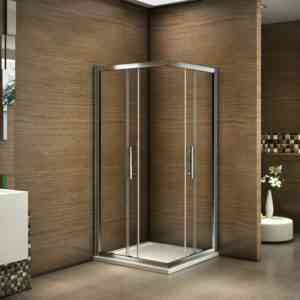 Duschkabine 120x100cm Duschabtrennung Schiebetür Eckeinstieg Dusche ohne Duschtasse Höhe 195cm - Transparent
