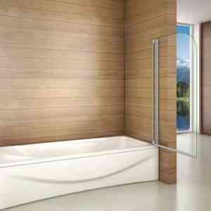 Duschparadies-de - 80X140cm Badewannenaufsatz Duschabtrennung Echtglas Badewannen-Faltwand - Transparent