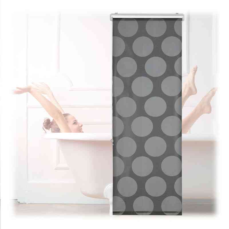 Duschrollo, 60×240 cm, Seilzugrollo für Dusche & Badewanne, Badrollo wasserabweisend, Decke & Fenster, grau – Relaxdays