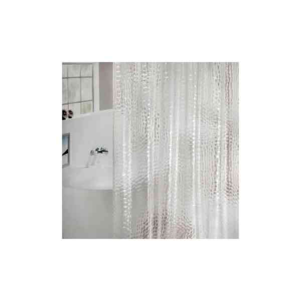 Duschvorhang Anti-Schimmel mit Gewichtsmagnet unten, transparenter 3D kubischer Eva wasserdichter antibakterieller Vorhang für Dusche und Badewanne,