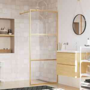 Duschwand für Begehbare Dusche, Duschtrennwand, Walk-In Dusche, Glastrennwand mit ESG Klarglas Golden 80x195cm KLI59141 MaisonChic