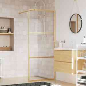 Duschwand für Begehbare Dusche, Duschtrennwand, Walk-In Dusche, Glastrennwand mit esg Klarglas Golden 90x195cm KLI36539 Maisonchic