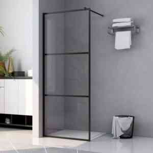 Duschwand für Begehbare Dusche,Duschtrennwand,Duschabtrennung n ESG-Klarglas Schwarz 100x195 cm CIW32174 Maisonchic