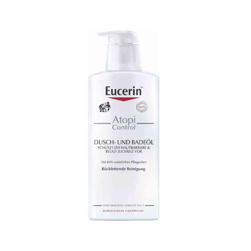 Eucerin® AtopiControl Dusch-und Badeöl - reinigt extra rückfettend und beruhigt atopische Haut & zur Linderung von Juckreiz bei Neurodermitis