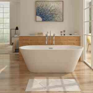 Freistehende Design Badewanne lugano - aus Acryl in Weiß 170 x 80 cm