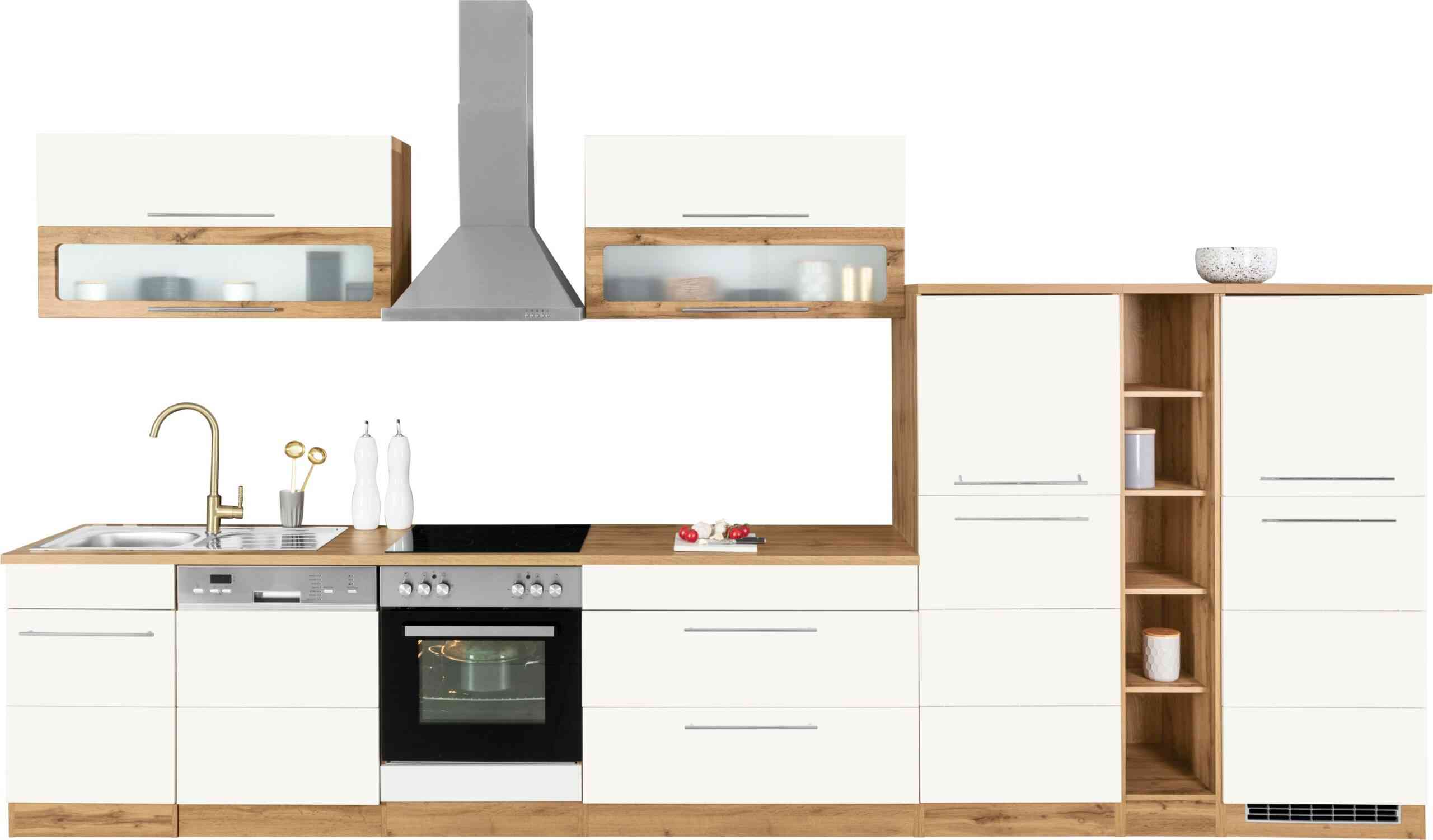 HELD MÖBEL Küchenzeile „Wien“, wahlweise mit und ohne E-Geräten, Breite 420 cm