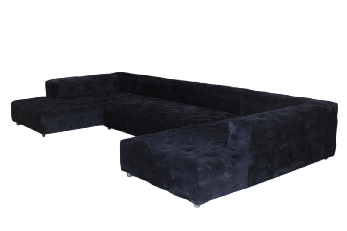 Chesterfield U Form Sofa XXL Big Textil Stoff Couchen Luxus Möbel Sofort
