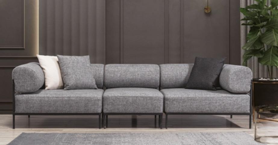 Sofa Grau xxl Couch Wohnzimmer Elegantes Design Italienischer Stil